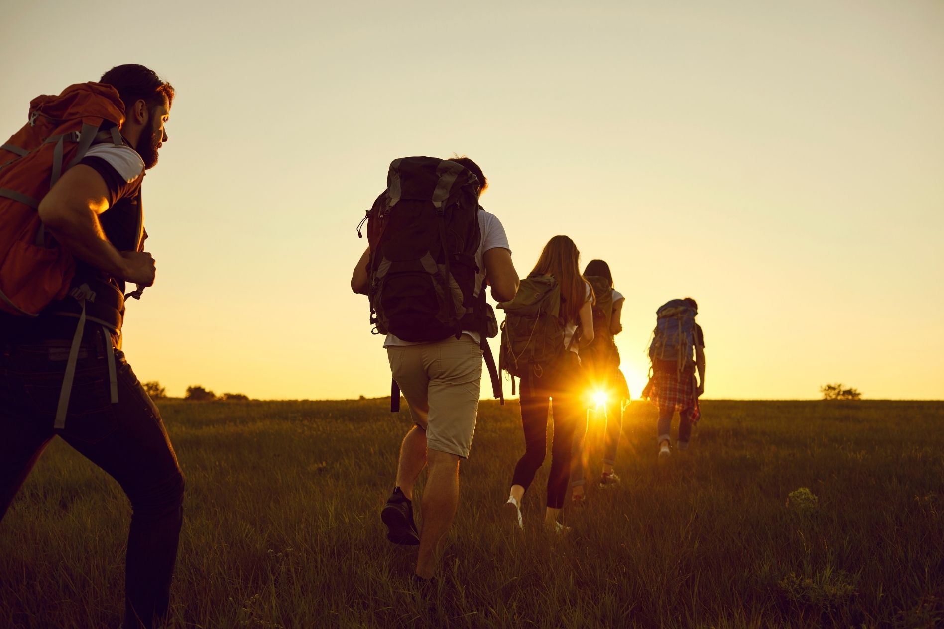 Group hiking